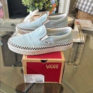 Vans Light Blue Slip-On Sneakers
